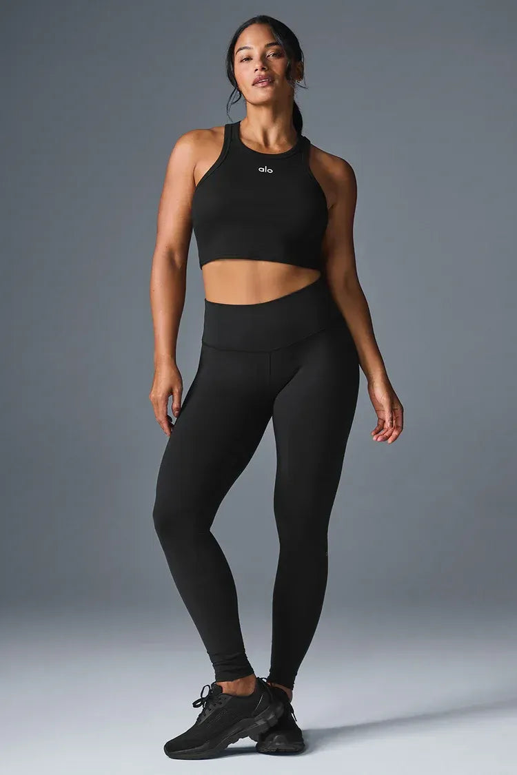 High-Waist Airbrush Leggings - Schwarz