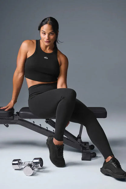 High-Waist Airbrush Leggings - Schwarz
