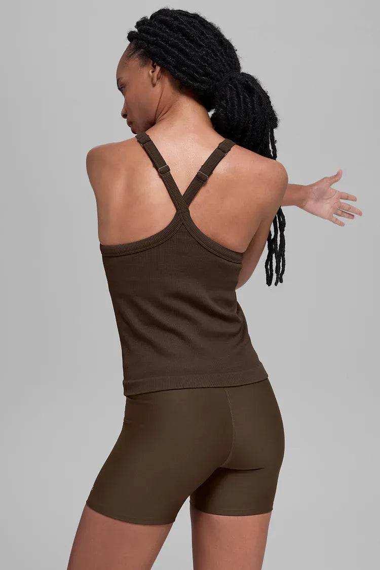 Seamless Ribbed Favorite Tanktop - Espresso