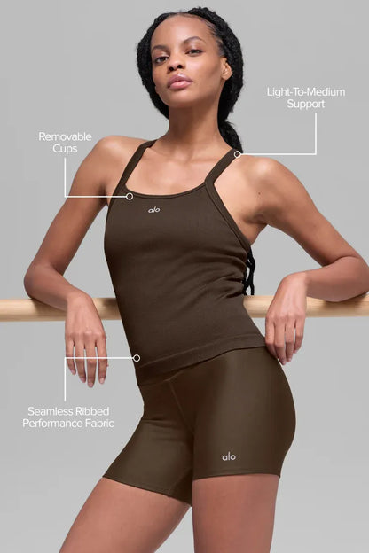 Seamless Ribbed Favorite Tanktop - Espresso
