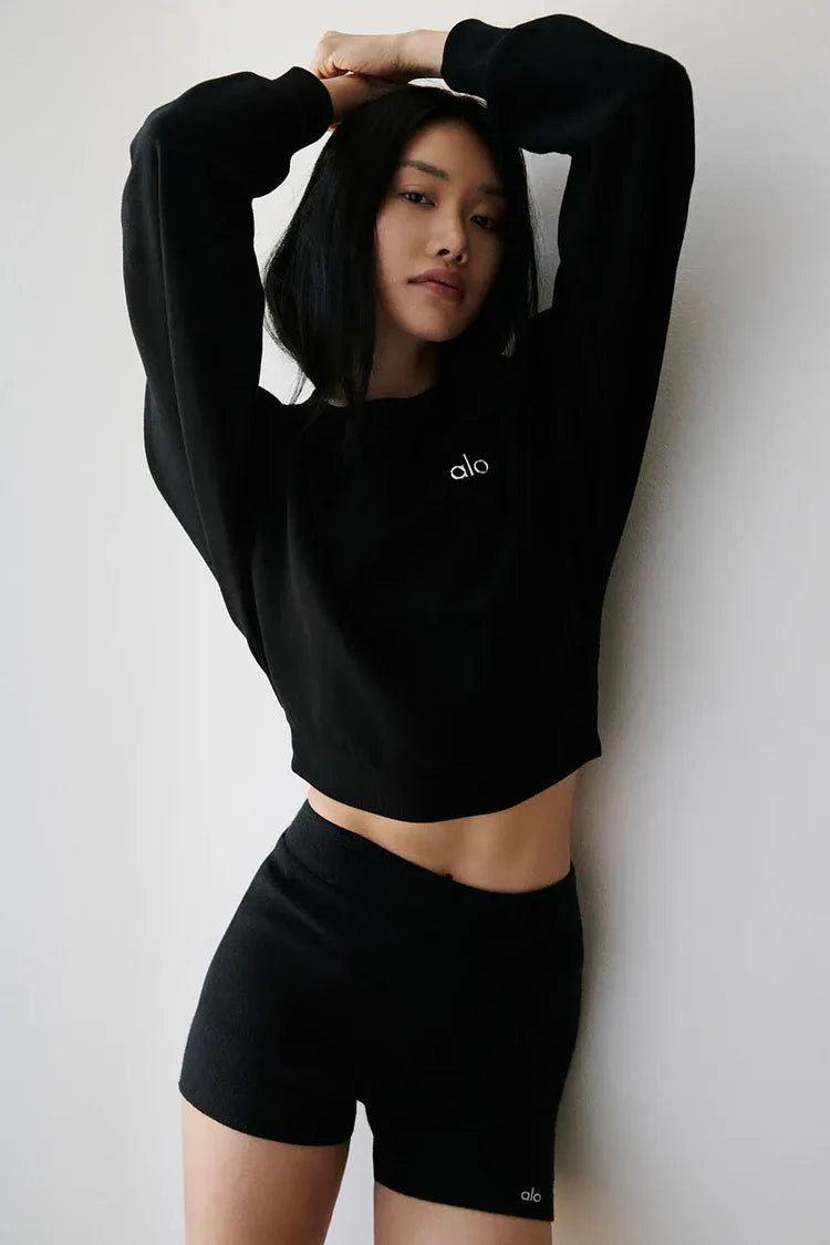 Accolade Cropped Sweatshirt - Schwarz