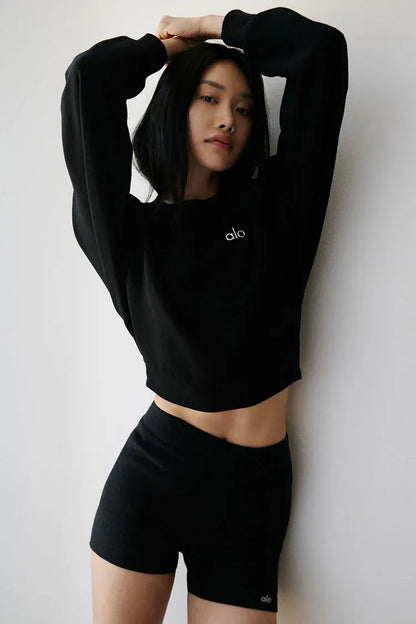 Accolade Cropped Sweatshirt - Schwarz