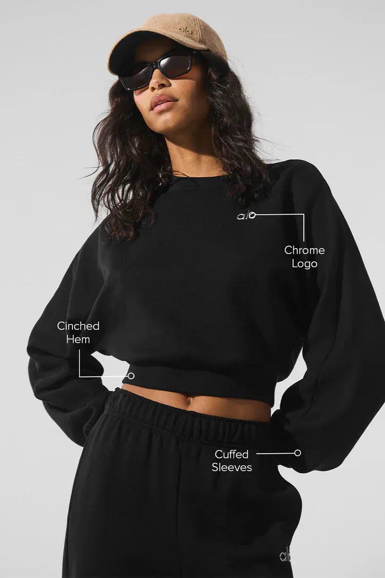 Accolade Cropped Sweatshirt - Schwarz